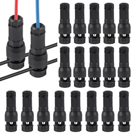DORHEA 20Pcs Low Voltage Landscape Wire Connector Lighting Connector Waterproof 12/14/16/18 AWG Light Wire Cable Connectors for Outdoor LED Path Garden Spotlights Lawn Lamp