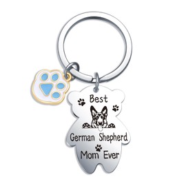 Fmekosdz German Shepherd Inspired Gifts For German Shepherd Lover Mom Owner Keychain Dog Themed Jewelry For Dog Mother Person Thank You Keychain Mothers Day Jewelry For Pet Mommy Key Chain