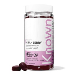 Known Delicious Cranberry Gummies - High-Strength, Equivalent to 16g Fresh Cranberries - Natural Cranberry Flavour - 60 Vegan Gummies, 2 Months Supply