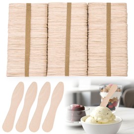 HANSGO 300PCS Small Wooden Spoons, Mini Single-Use Dessert Tasting Spoons, 3 Inch Natural Wood Sample Spoon for Crafts, Ice Cream, Yogurt, Cake, Parties, Catering & Home Use