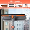 wlich Telescopic Window Cleaner, 360°Rotating Window Squeegee, 2-in-1 Window Cleaning