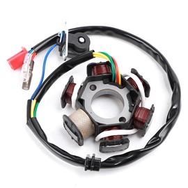Mokuo DC 6-Poles Magneto Stator made of Copper Includes Pick-up Stator Trigger Fit for Chinese GY6 4-Stroke 152QMI 157QMJ 150cc Engine Scooter Moped Go Kart Jonway Tank JMstar,DC Tape