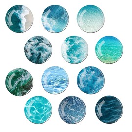 Fridge Magnet, 10 PCS Ocean Crystal Glass Magnetic Fridge Magnet for Kitchen, Office, Whiteboard (1.2 Inch/ 30mm)