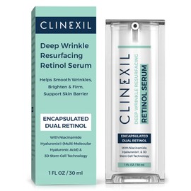 Suero de colágeno con retinol antienvejecimiento para rostro: retinol encapsulado al 1%, niacinamida y ácido hialurónico, mejora las arrugas, la hidratación, la textura de la piel. Suave para pieles sensibles, sin fragancia, 1 onza líquida