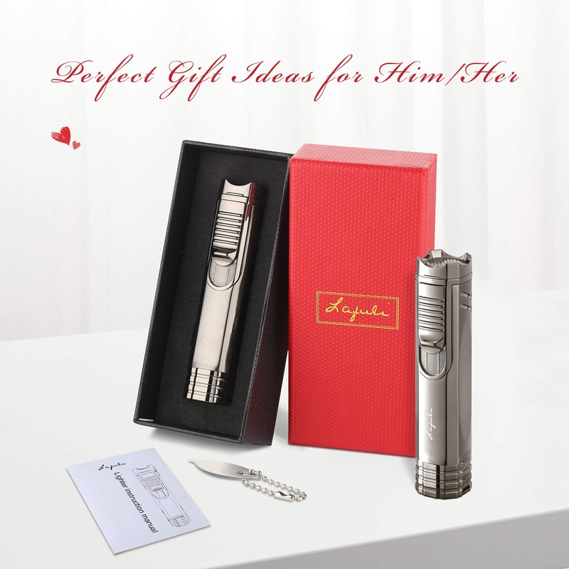 Cigar Lighter, Cigar Punch, Cigar Draw Enhancer, Cigar Holder,All-in-one Refillable