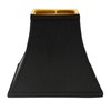 Square Bell Hardback Lampshade, Black Natural Fabric with Gold Lining