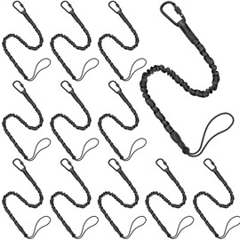 Mellbree Tool Lanyard, 12 Pack Tool Tether with Screw Lock Carabiner Clip for Hand Tools Stretch Strap Safety Tool Tether Lanyard Tools Leash Maximum Weight Limit 10KG/22LBS