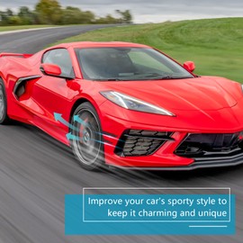 MSIZOY Front Side Body Bumper Trims Compatible with for 2020-2024 Chevy C8 Corvette Coupe Convertible Blade Style Bumper Side Lip Spoiler Splitter Crash Corner Protection Decoration Accessories