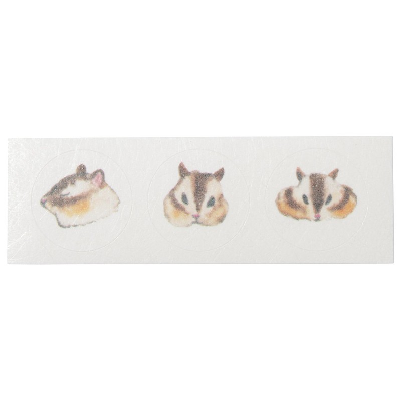 Arisaka Senzando Pochi Pouch, Set of 3, Stickers, Chipmunks and