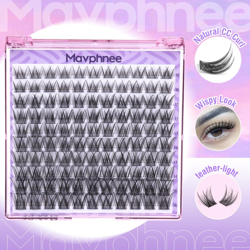 Mavphnee Wispy Lash Clusters Natural Eyelash Clusters 110 Pcs Cluster