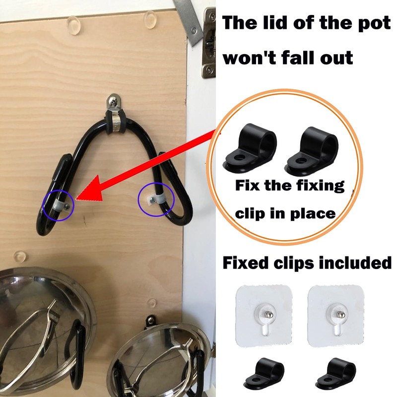 2 Pack Pot Lid Organizer Rack, Black Pot Lids Holder