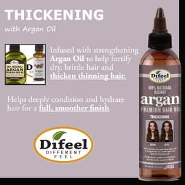 Difeel 99% Premium Natural Hair Oil Blend- Thickening with Argan Oil 235 ml