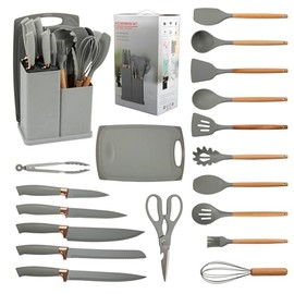 Cooking Utensil Set, Kitchen Set Utensils 19 Pieces, Kitchen Essentials, Cute Kitchen Accessories, Kitchen Tools-Apartment Essentials, Knife Set.