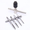 Adjustable T-Handle Ratchet Tap Wrench with 5pcs M3-M8 3-8mm Machine