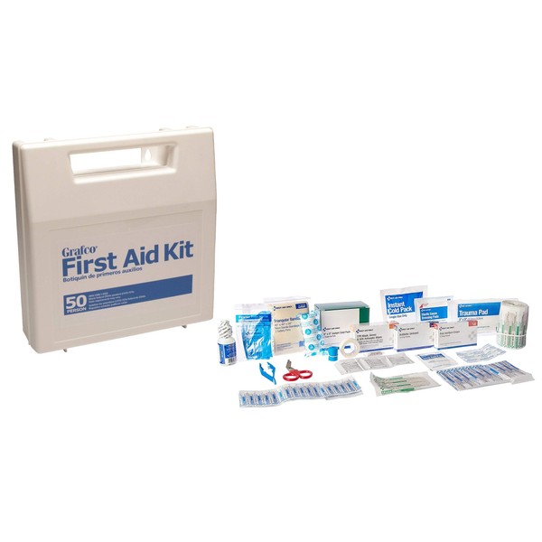 Grafco 253-Piece First Aid Kit - 50 Person Medical Essentials Set for Business, Office, School, or Work, 1799-50P