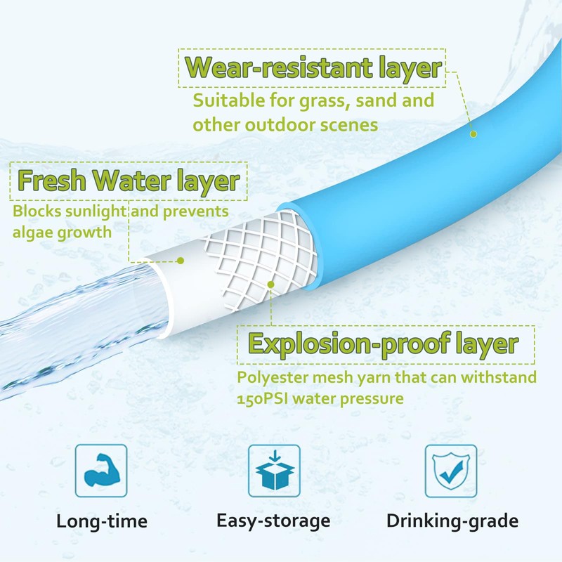Cupohus RV Water Hose 100FT with Strain Relief Ends, Kink-Resistant