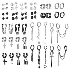 12 Pairs Stainless Steel Stud Earrings Set for Men and Women, Small Stud Earrings, Round Flower Ball and Square Stud Earrings with Zirconia Diamond, Hypoallergenic Earrings Set in 3, 4, 5, 6, 7.8 mm,