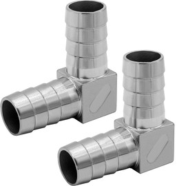 Beduan 1/2" ID Hose Barb Elbow, Stainless Steel 90 Degree L Right Angle Barbed Fitting(Pack of 2)