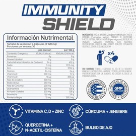 Forzagen | Essentials Immunity Shield | 3920 mg | 120 Capsulas | Refuerzo del Sistema Inmune | Antioxidante y Antiinflamatorio | Suplemento Natural