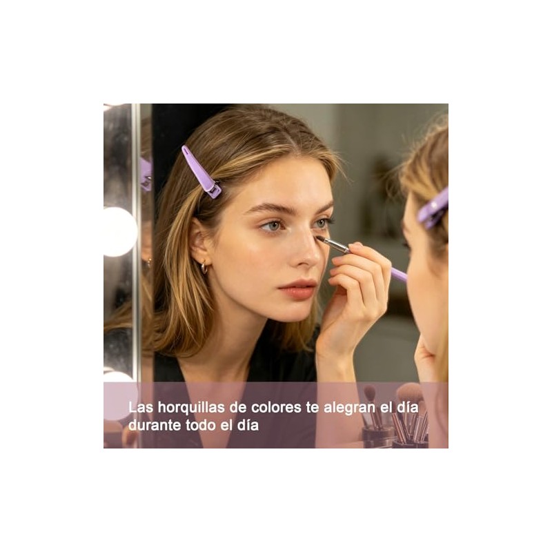 Pinzas de Cocodrilo para el Cabello Profesionales Antideslizantes, 12 Piezas