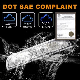 G-PLUS Rear LED Third Brake Light Compatible With 2014-2018 Chevy Silverado/GMC Sierra1500/2500HD/3500,3RD Cargo Led Tail Lamps Chrome Housing,Clear lens