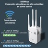 FEISEDY 1200Mbps Extensor de señal WiFi,WiFi Extender 2.4G 300Mbps/5G 876Mbps,