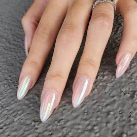 24 Pz, Kit De Uñas Postizas Largas Con Kit De Pegamento