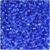 BeadTin Dark Sapphire Transparent 4mm Faceted Round Plastic Craft Beads