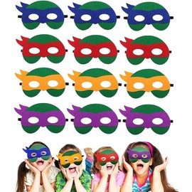 Jiahuade Animal Masks for Children, Pack of 12 Felt Animal Masks, Children's Mask Role Play Mask, Animal Mask, Reusable, Felt Mask, Suitable for Birthday Parties, Jungle Party Decoration, Cosplay