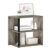 Furinno Romain 2-Tier End Table, French Oak/Black