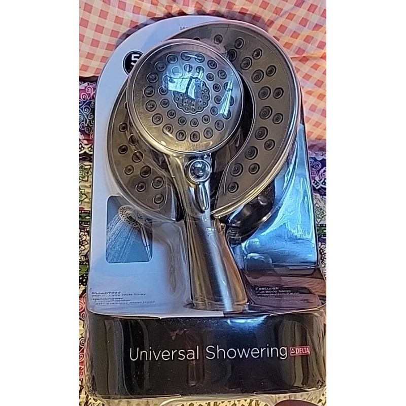 Delta 58569-SS-PK In2ition 2in1 5-Spray Dual Fixed Handheld ShowerHead Stainless