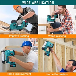 JOVANT Brad Nailer, Electric Nail Gun with 2240pcs 18 GA Nails/Staples & Nail Puller, 2 in 1 Nail Gun Battery Powered with 20V 2 * 2.0A Batteries for Home Improvement & Woodworking