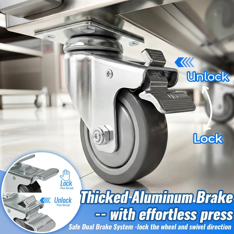 Fixhando 3 Inch Locking Casters Set of 4, Heavy Duty