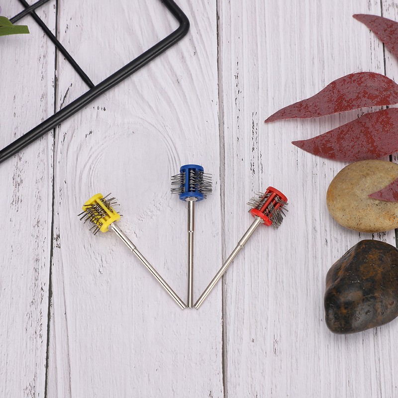3Pcs Metal Texturing Brush Polishing Jewelry Rust Cleaning Wire Brush