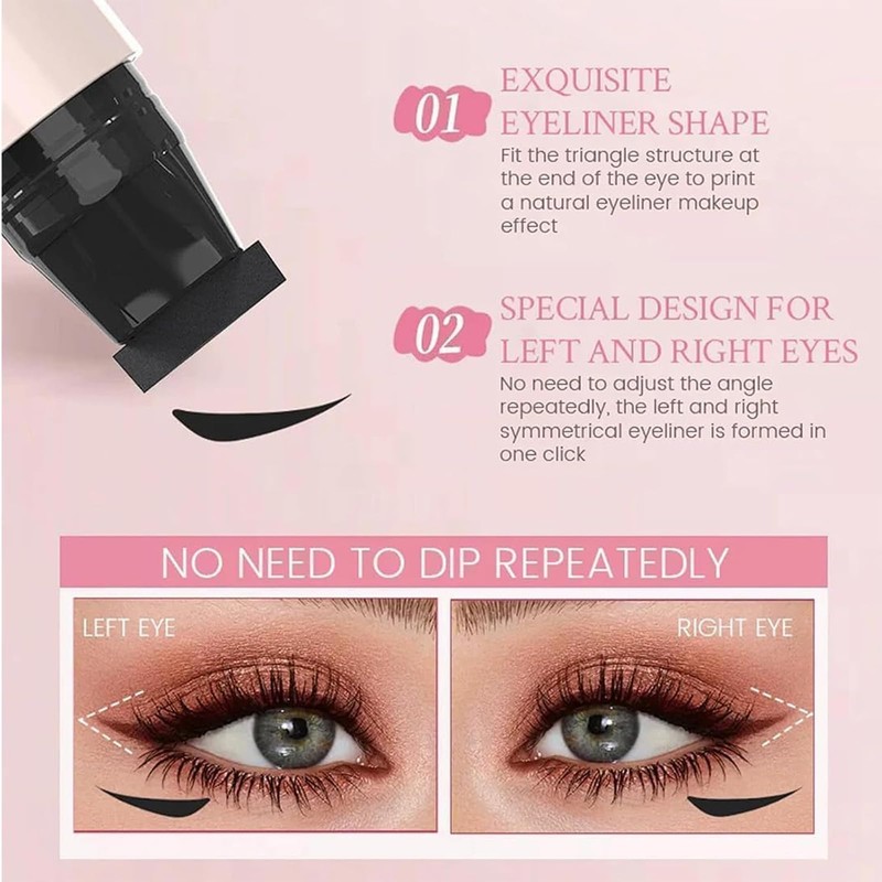 3Pcs Eyeliner Stamp, Precision Eye Makeup Tool for Symmetrical Cat