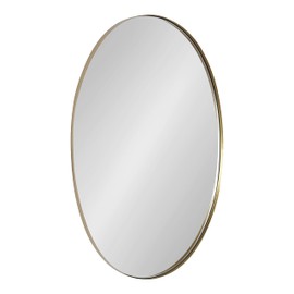 Kate and Laurel Rollo Modern Oval Metal Framed Mirror, 20x30, Gold, Decorative Contemporary Mirror Decor for Wall