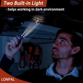 1000V Insulated Screwdriver - Magnetic Voltage Tester with Lighted Multi Electrician Tools Screwdriver, Ideal for Appliance Repair and Electricians - With Cushion Grip - Flat Head Screwdriver (SL6.5)