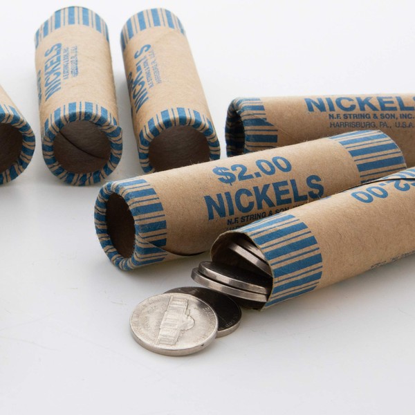 BAZIC Coin Wrappers Rolls - Nickel, Made in USA, Durable Preformed Wrappers Roll Paper Coins Tubes (36/Pack), 1-Pack