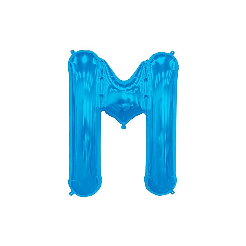 Letter M - Blue Helium Foil Balloon - 34 inch