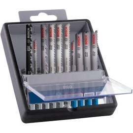 Bosch 10 x PRO Wood and Metal Jigsaw Blade Set (for Sheet Steel, Hardwood, Length 100 mm, Professional Accessories Jigsaw)