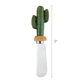 Supreme Housewares Saguaro Cactus Cheese Spreaders, Hand-Painted Resin Handles with Stainless Steel Blades for Spreading Cream Cheese, Butter, Jam, or Sandwich, Set of 4
