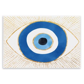 Stupell Industries Evil Eye Shape Striped Mati Symbol Wood Wall Art, Design by Ziwei Li, Wall Plaque, 15 x 10