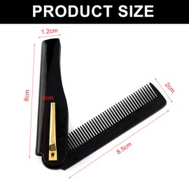 2pcs fine tooth beard combs for men - beard comb for men - portable folding travel moustache comb - perfect for beards, moustaches, and all hair types