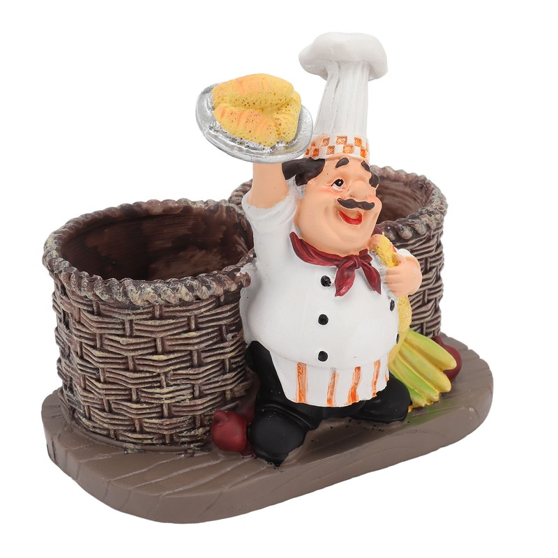 Chef Stature Holder Decorative Synthetic Resin Ingenious Vivid Chef Figurine