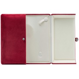 COWFEX Velvet Big Pearl Necklace and Ring Earring Pendant Gift Box Jewelry Storage Case (Red)