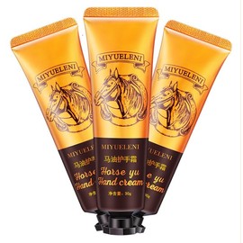 VREOM Mini Horse Oil Hand Cream 3pcs Natural Deep Moisturizing, Quick Absorption Non-Sticky Repair Dry Cracked Frostbite Portable Travel Pack (Horse Oil + Vitamin E)