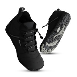 WeWee® Barefoot Shoes Winter Women & Men [35-47] for Free Feet in Winter I Plush Lined Barefoot Shoes Women Winter for Warm Feet I Barefoot Shoes Men Winter, black, 43 EU