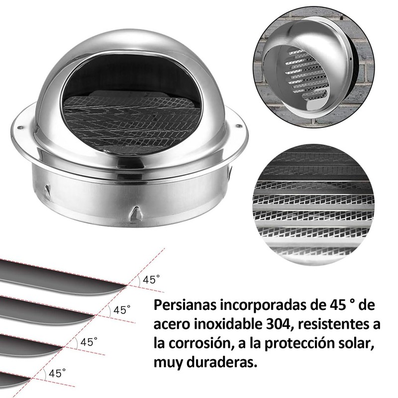 2 Cubierta de Ventilación de 4 pulgadas Pared para Extractor