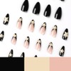 Clataly Pack of 24 White Star Ripple Nails False Acrylic