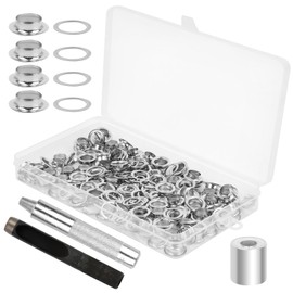 100 Sets Eyelet Set, Grommet Tool Kit, Eyelets Washers Eyelet Tool, Eyelets Grommet Tool Kit 10 mm, with 3-Piece Tool Set, for Shoes, Luggage, Leather, Tarpaulin, Tents, Awnings, Bags (10 mm)